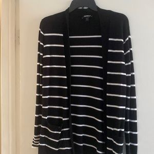 Express black and white stripes cardigan